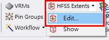 圖 2.38：編輯 HFSS Extents