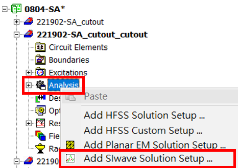 圖 2.52：新增 SIwave solution setup