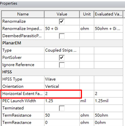 Horizontal extent 範例 A