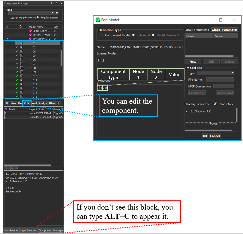 Figure 2.3.8 Component Manager