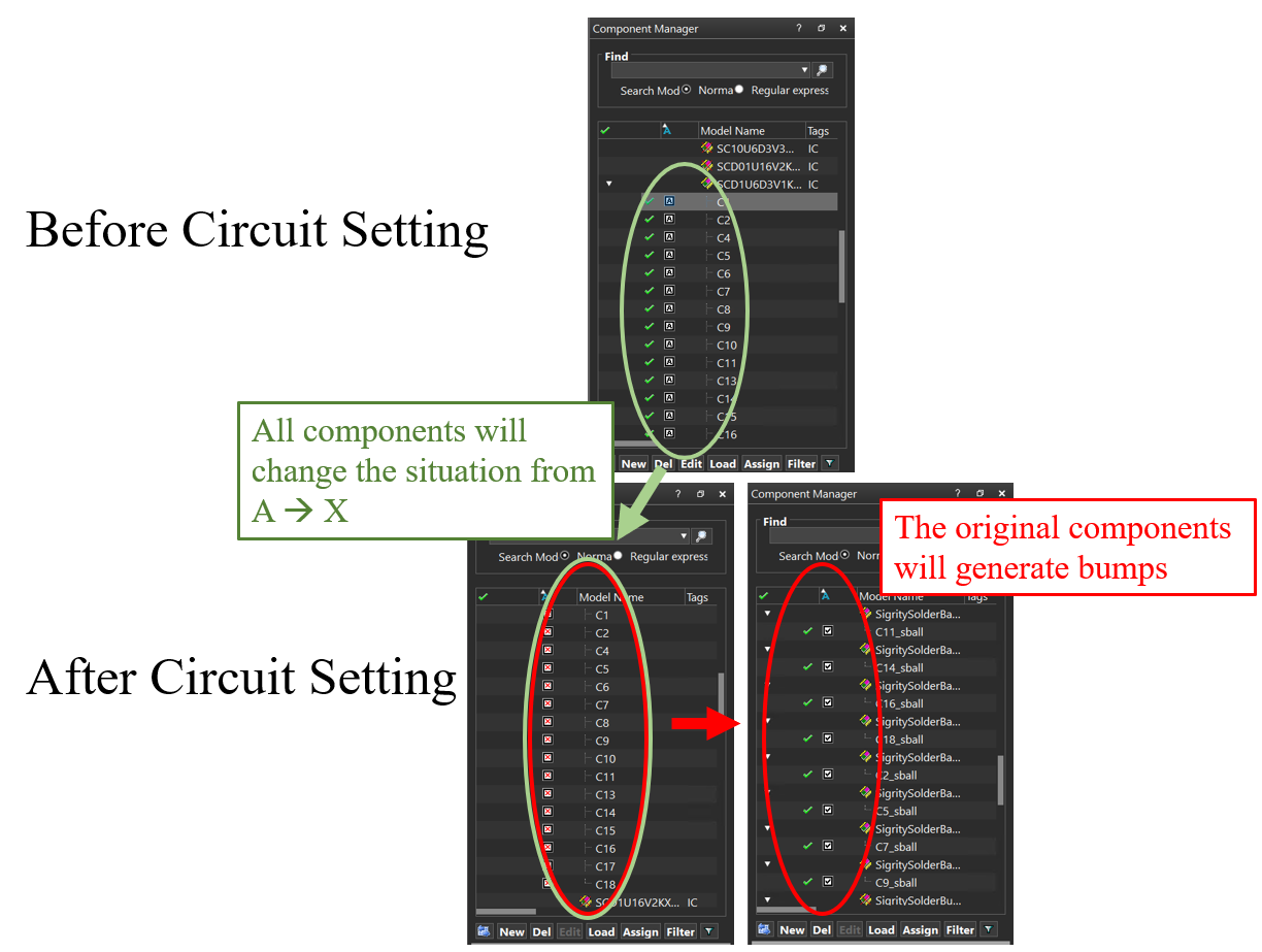 Figure 2.3.10 Component Manager before and after