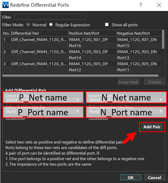 Figure 2.7.3 Define differential pair part 2