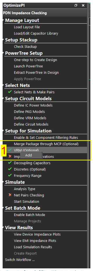 VRM menu