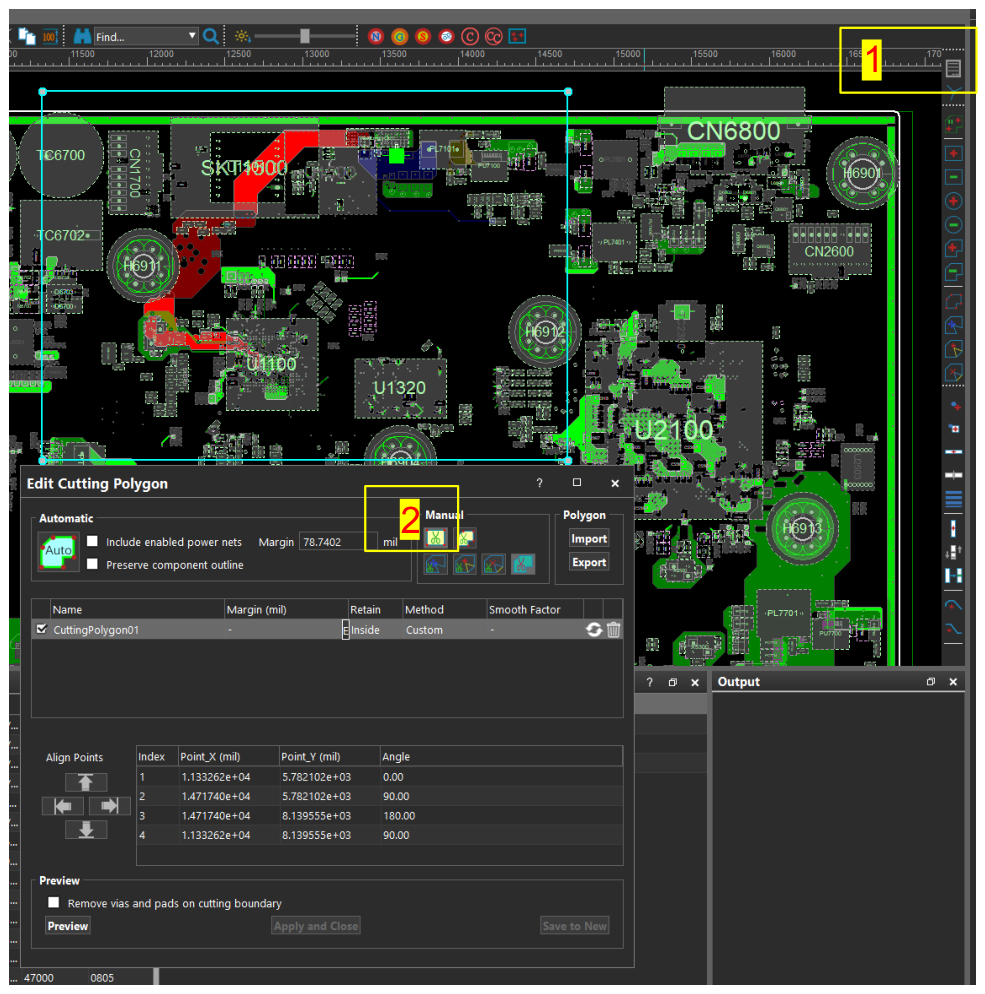 Edit Cutting Polygon