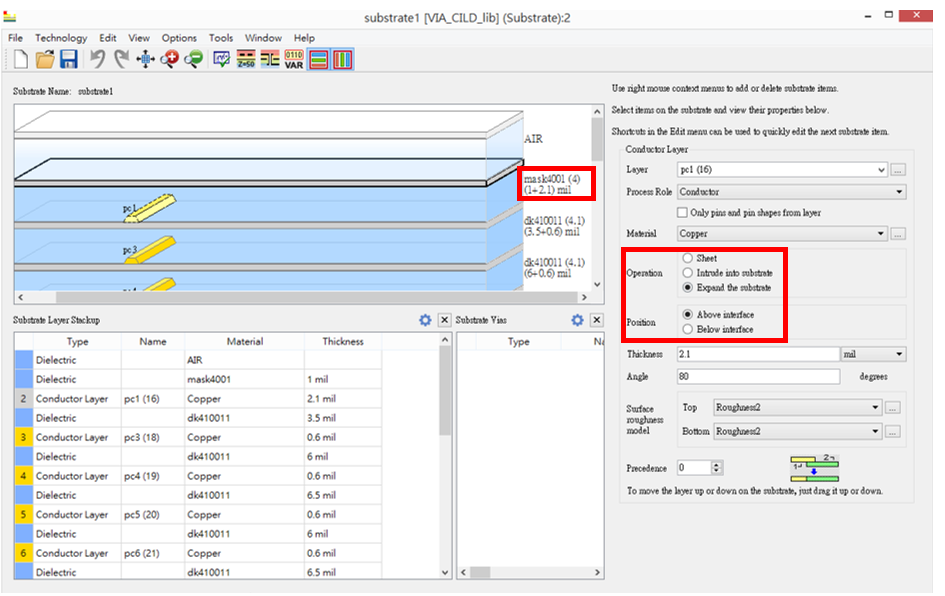 圖 1.9：Substrate operation settings